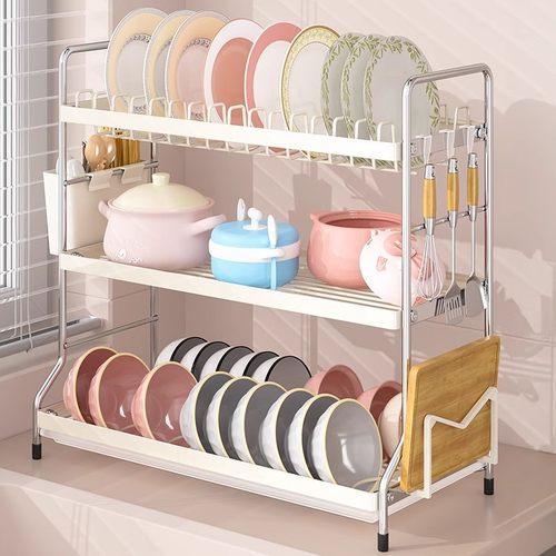 厨房碗碟沥水架家用台面多层碗盘置物架多功能放碗碟筷子收纳架子