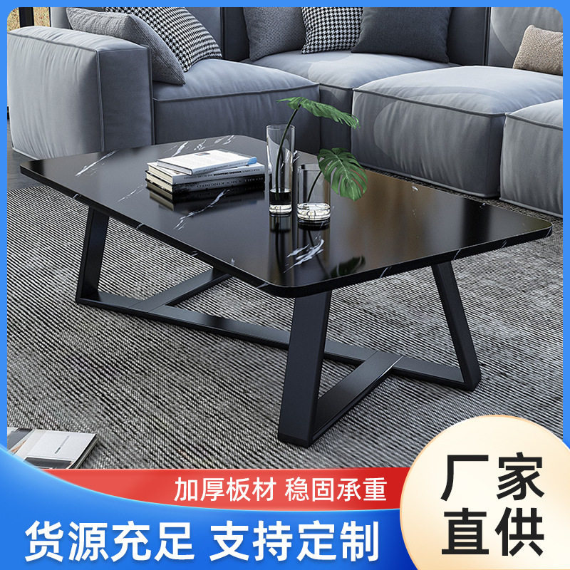小户型大理石茶桌客厅家用北欧风沙发边茶几出租房简易喝茶小桌子
