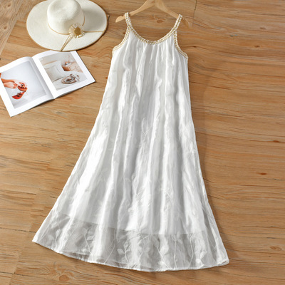 法式温柔风吊带连衣裙女夏季2025新款海边度假超仙气质仙女长裙子