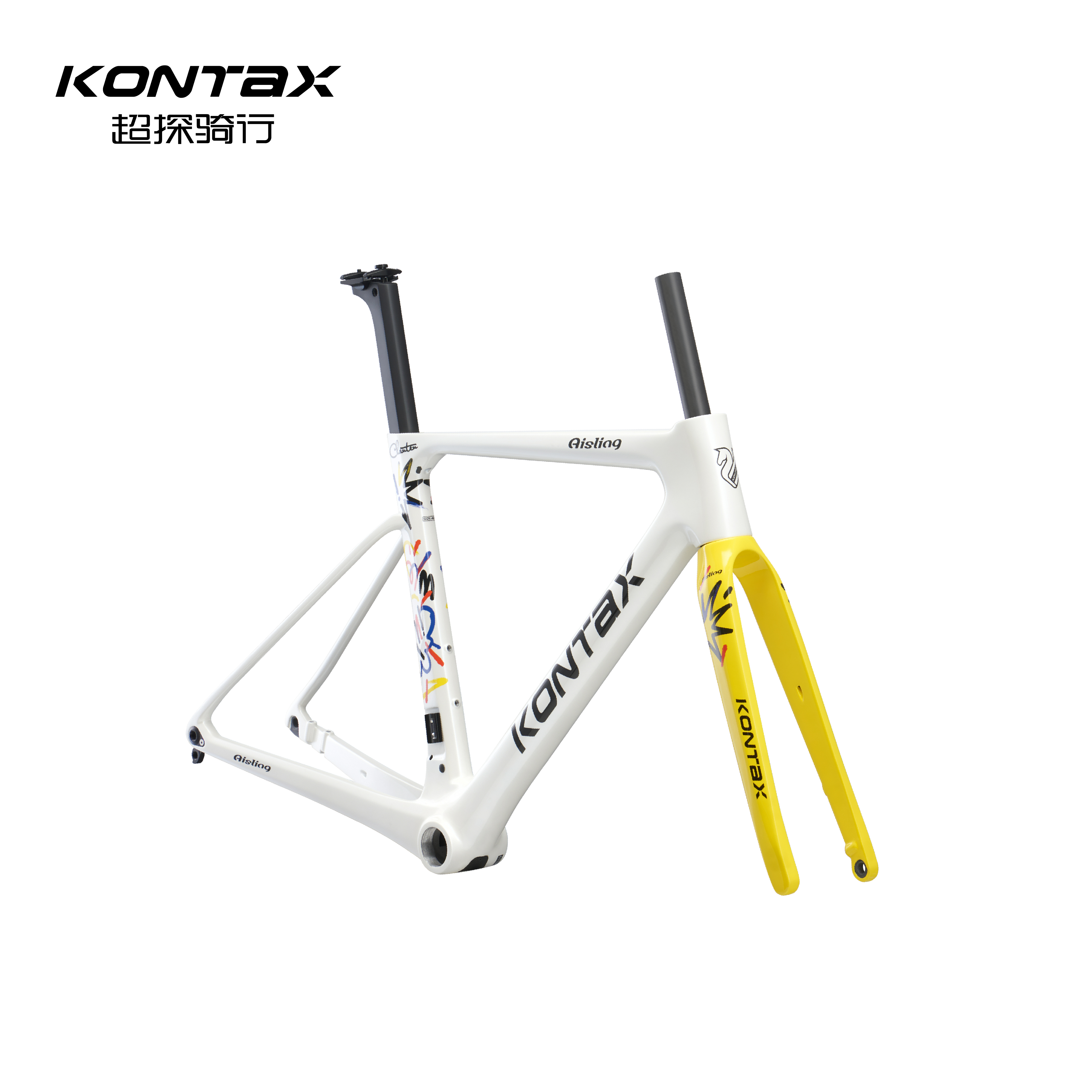 KONTAX超探公路车车架组DIY全碳纤维破风比赛超轻碟刹竞速自行车