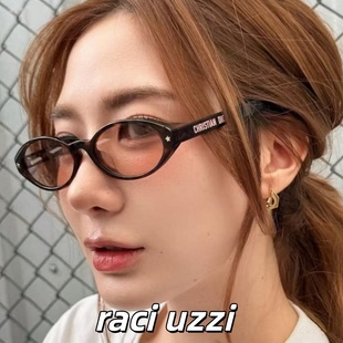 泰星邝玲玲迪丽热巴同款复古茶色猫眼墨镜女高智感太阳镜防紫外线