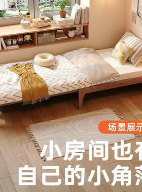 沙发床实木可伸缩单人床90cm公分床架子无床头折叠抽拉90宽小户型