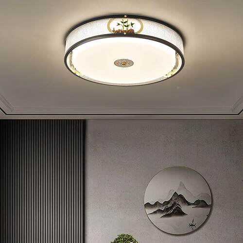 新2中式吸顶形灯长方客厅灯现代大气05新款古典中国83742风卧室2