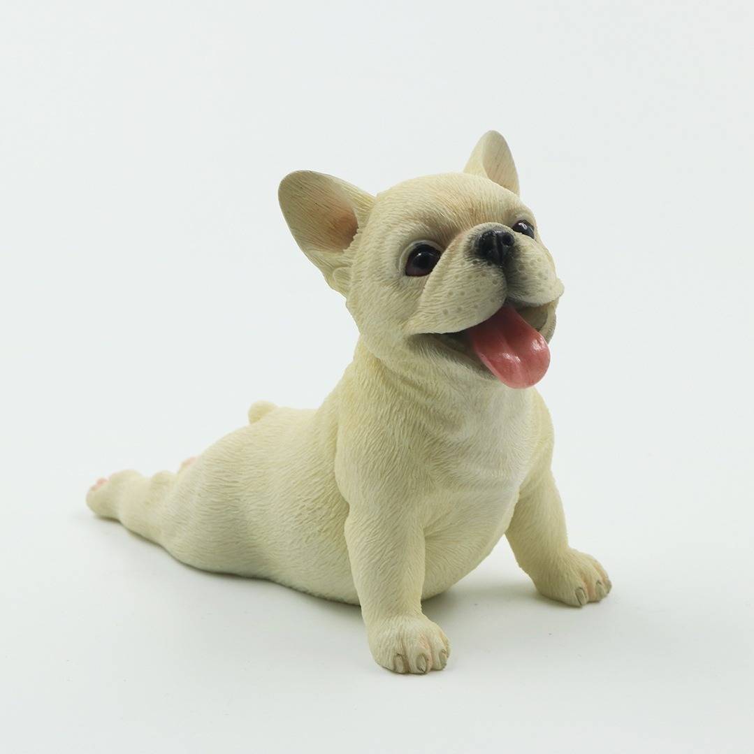 新款法国斗牛犬吐舌小法斗车载摆件仿真动物狗模型法牛