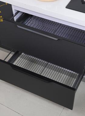 新款不锈三边双层橱拉篮抽屉柜式置橱柜收UB02204纳碗蝶架物钢收