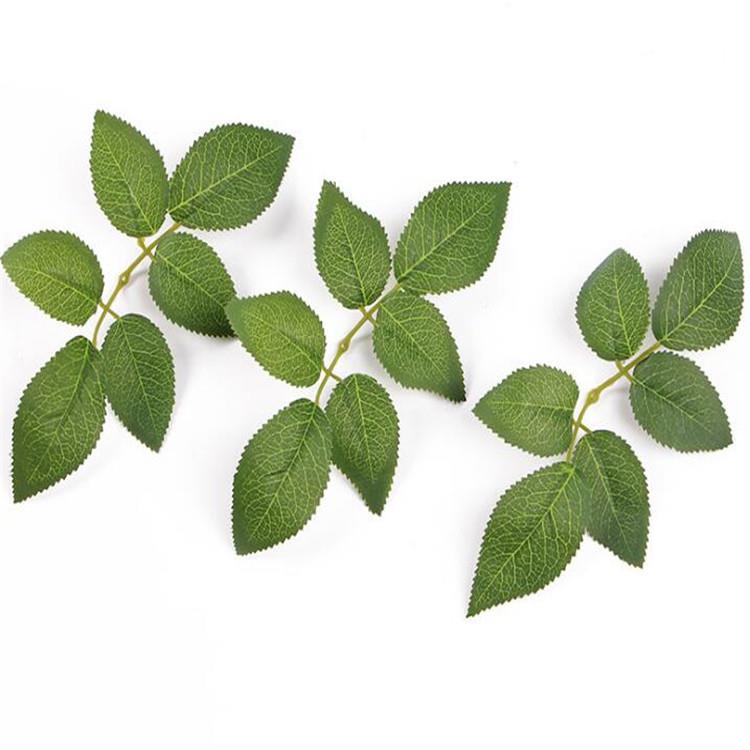 丝印布052叶六片玫瑰叶仿真花绢花射骨绿叶人造瑰花仿真玫色六叉