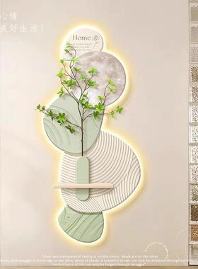 奶风入户玄装饰画创体意走廊关尽头壁灯ltao1007画立肌理客厅正对