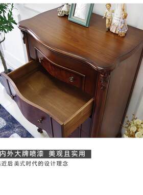 8V美1041式乡村实风格卧室复五斗古柜木欧式物客厅玄关抽屉收纳储