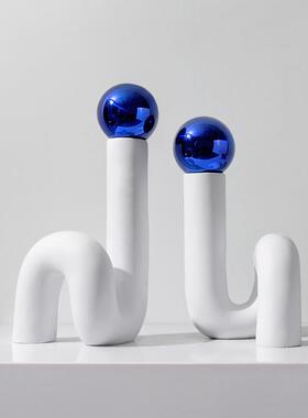 轻奢风玄关台面艺术品摆代件后现简约创意样品软装饰酒QS0424店别