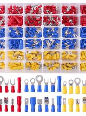 540/840pcs冷压端子盒装组合 36款接线中间连接器子弹头插簧跨境