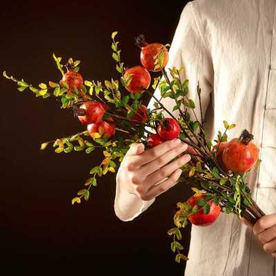 仿真石榴果子 豆枝浆果仿真花家庭装饰婚庆假花GFT243
