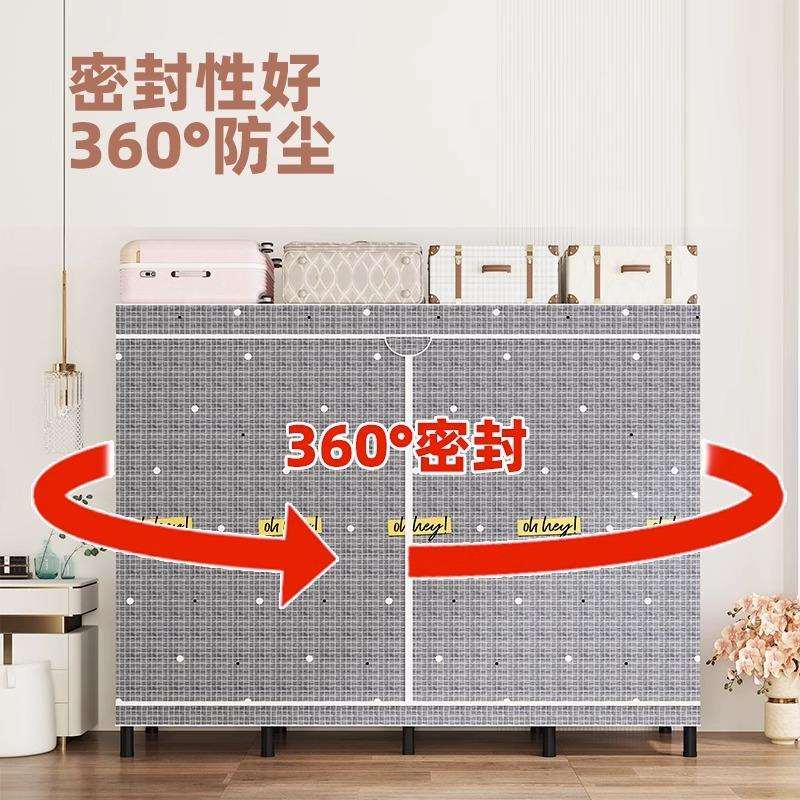 折叠安装免简易衣柜家布卧室出租房屋经济型收纳柜圆管折叠子结用