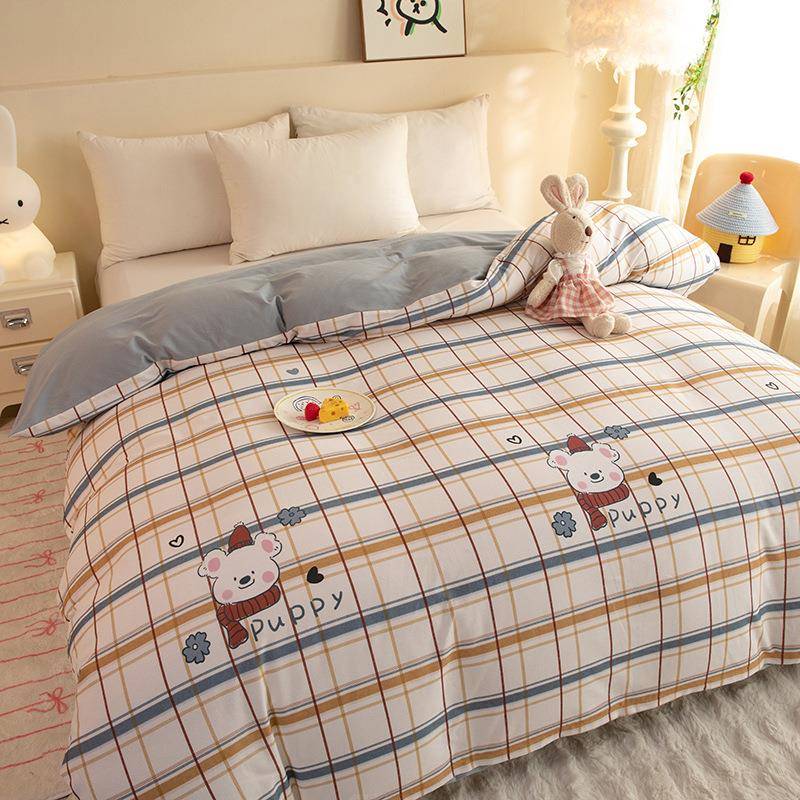 加厚全磨毛被套单件纯棉全罩100棉亲肤单双人棉150x2被0mianyu0x2