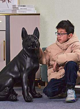 创意地摆件大狗动物模1747-175型家居客厅落仿真狼狗塑大雕光滑德