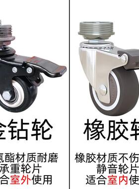 万向脚轮管轮子轮螺纹接头轮滑聚氨酯滚轮6水分管衣架F7MJMT89滚