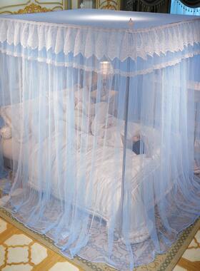 CB#粗不锈钢支架三开门纱落帐地式宫廷1加.51SU04.8米双人单床人