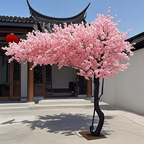 仿真树13876造景假花店商花场大型桃树高端轻奢室酒装内外饰摆设