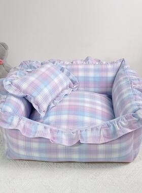 狗猫窝cbx75241宠型物公主床花边窝可拆洗博美约克夏小犬纯四季棉