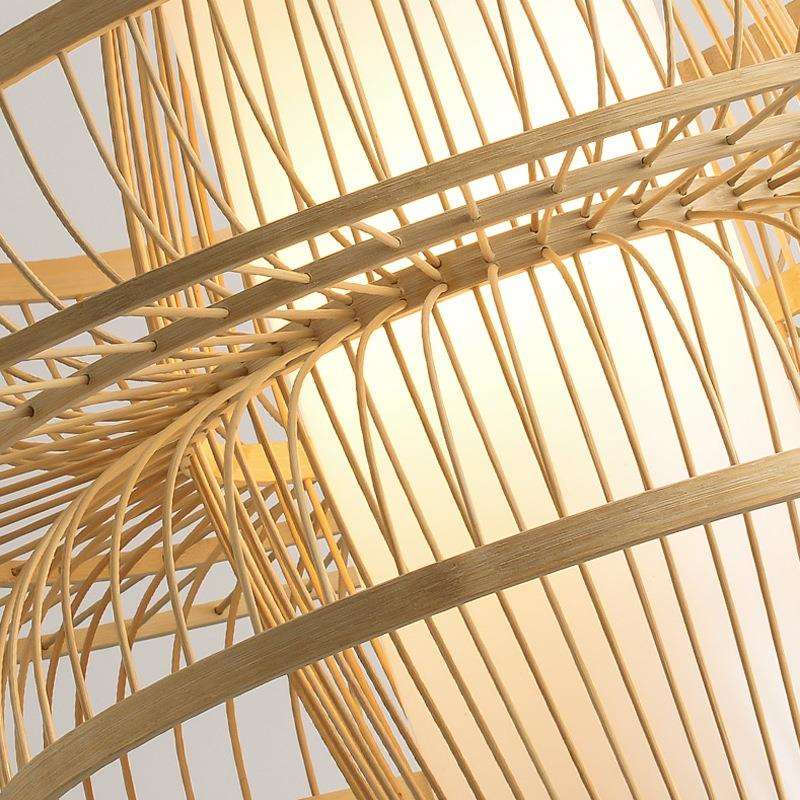 F071中式厅吊灯创意竹编吊灯过道复古灯笼饭馆走廊餐藤艺编织田园