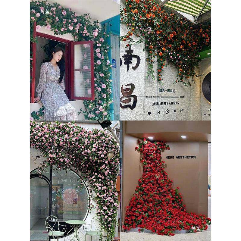 瑰假卡花瀑布花玫墙蔓民宿景区网红打t$*&yu+h拍照墙门头装饰花藤,鲜花速递/花卉仿真/绿植园艺,其它园艺用品,淘宝优惠券,粉丝福利购,淘宝优惠卷