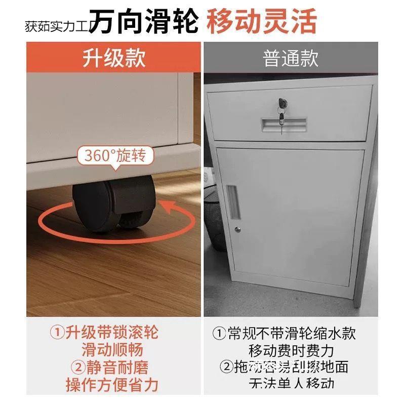 办公室下E文件柜带锁移动储物带轮收抽质屉木矮柜办公桌小纳时尚
