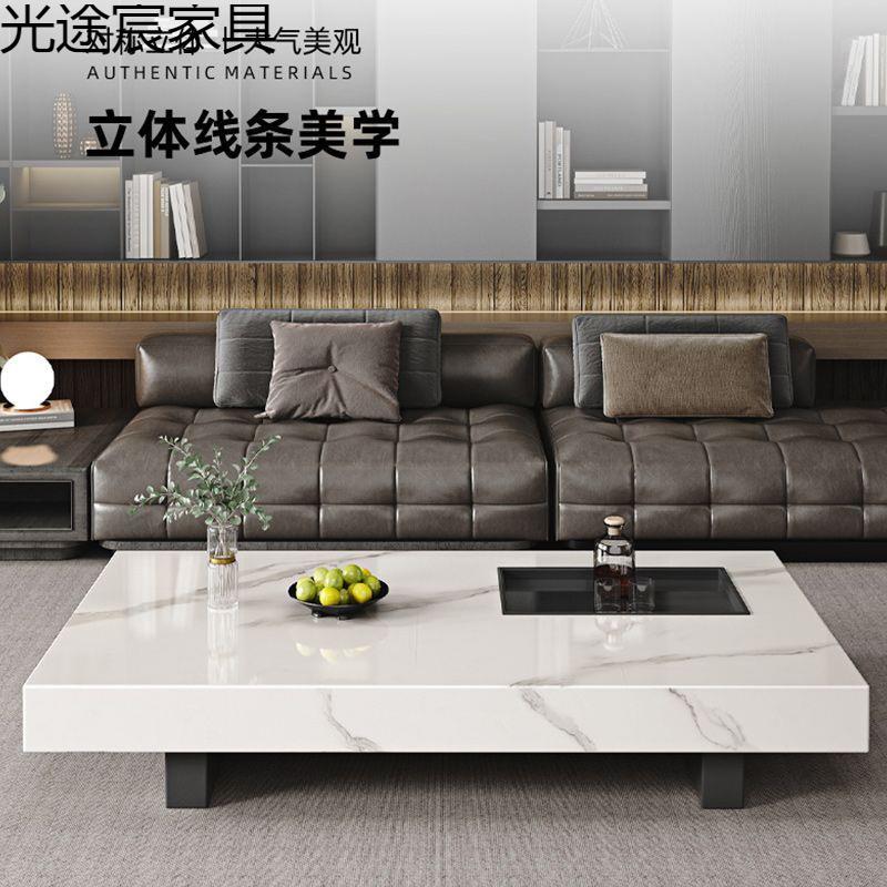 极简岩茶几大2理石EIS客厅用2家0板5新款方形感茶台