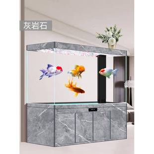 龙鱼缸中大型款 白玻新璃家用屏风底水部超过滤免换水族箱客厅工厂