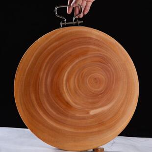 花梨木菜板砧切板红菜板家用防霉F775JHJH案板整木原木厚形圆菜墩