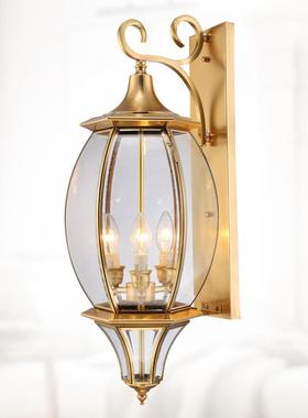 户外全铜壁灯过式古防KAZ水墙壁复灯室外道楼梯欧壁灯酒店走廊