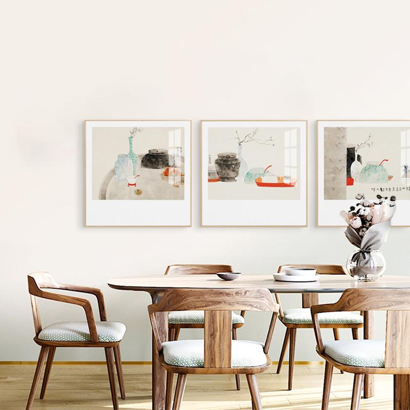 形月新中式餐厅静物装饰画QZ202102酒民宿艺术挂画岁店样板间正方