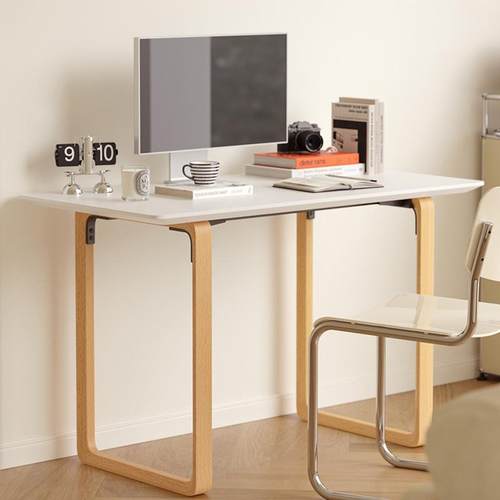 双人7357实木用书桌子白电脑桌家书房桌简约现代学习桌色办公桌写