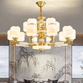 987全铜吊灯气客式 厅翻砂铜墅头别大厅自建房复楼大家用高档灯具