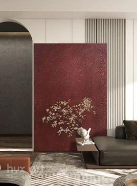 顺景KWI丰】手绘油《独树画一帜》红色系客画厅背装饰饭厅玄关抽