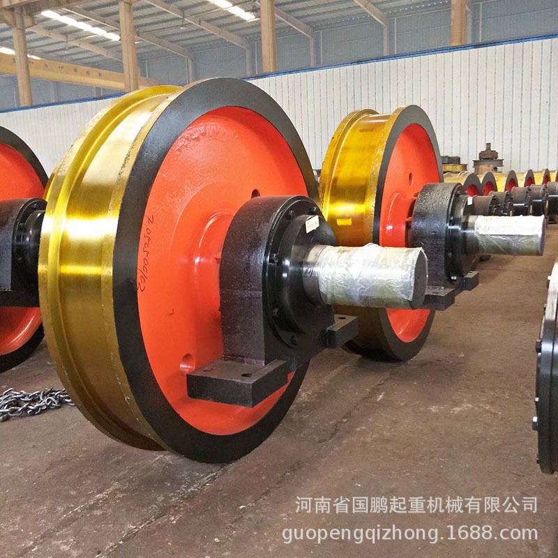 400-1000mm单双梁桥式起重机大车运行车轮组 双沿直角箱车轮组