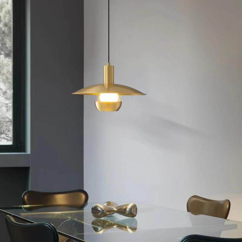 设计师极简餐厅吊灯北欧现代简约创意卧室茶室灯全铜饭厅吊灯灯具