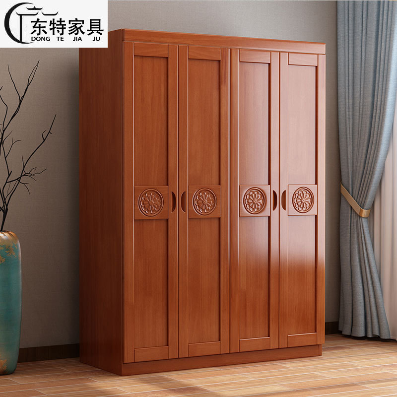 中式实木经济型三门衣柜