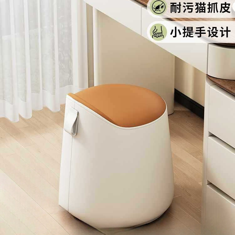 卧室梳妆凳家用旋转梳妆台凳子换鞋矮凳感圆凳极简女生化妆椅