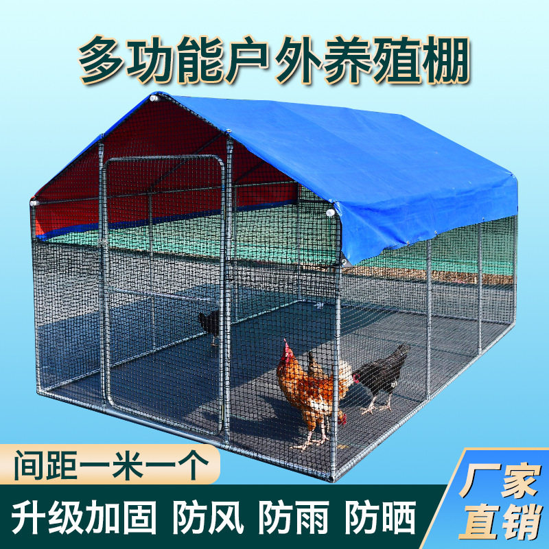 户外大型鸡棚特家禽鸡笼鸡窝孔雀防雨鸡舍搭建钢管家用养殖包邮