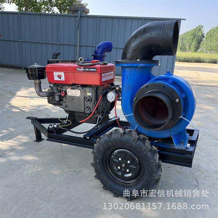 车排涝防汛泵转速1500r/min移动方便柴油机抽水泵
