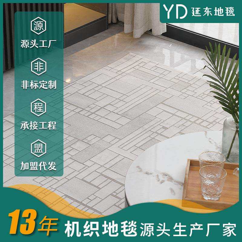 延东机织地毯丙纶尼龙轻奢意式极简客厅卧室别墅满铺地垫工厂