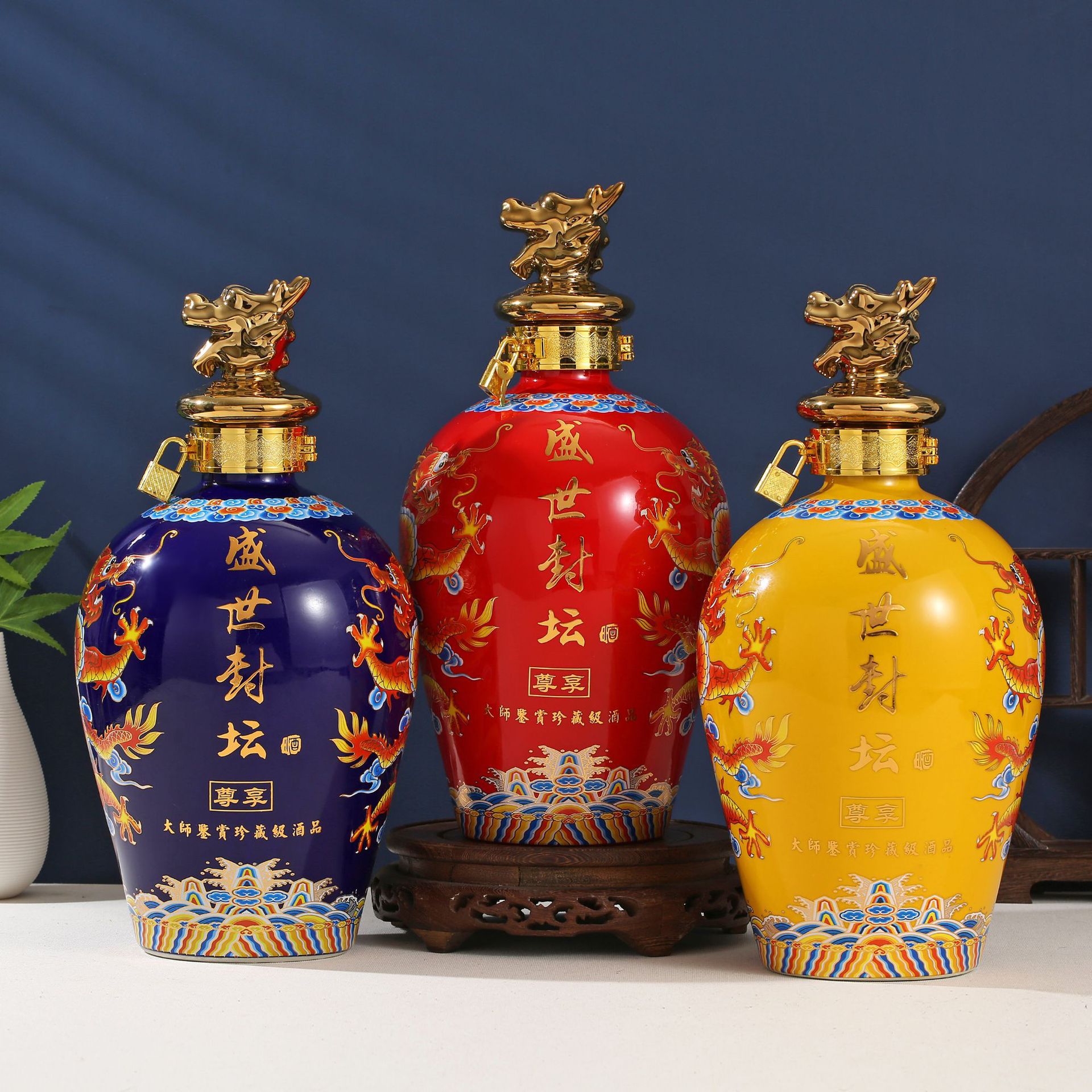 陶瓷酒瓶空白泡酒坛子5斤装密封家用酒壶五斤密封存酒罐酒柜装饰