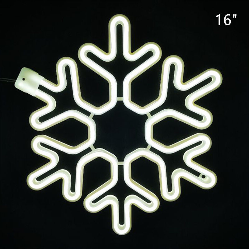 金鼎盛IP65圣诞彩灯装饰灯40CM雪花LED霓虹管造型灯户外LED灯带