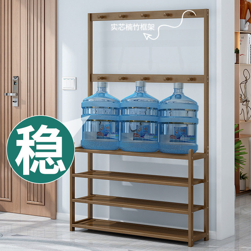门厅鞋架简易门口家用挂衣架宿舍收纳多层防尘落地衣帽架一件起批
