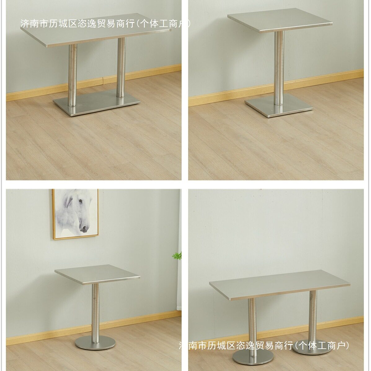 工业风网红小吃店不锈钢桌小圆方凳子酒吧饭馆咖啡厅快餐桌椅组合