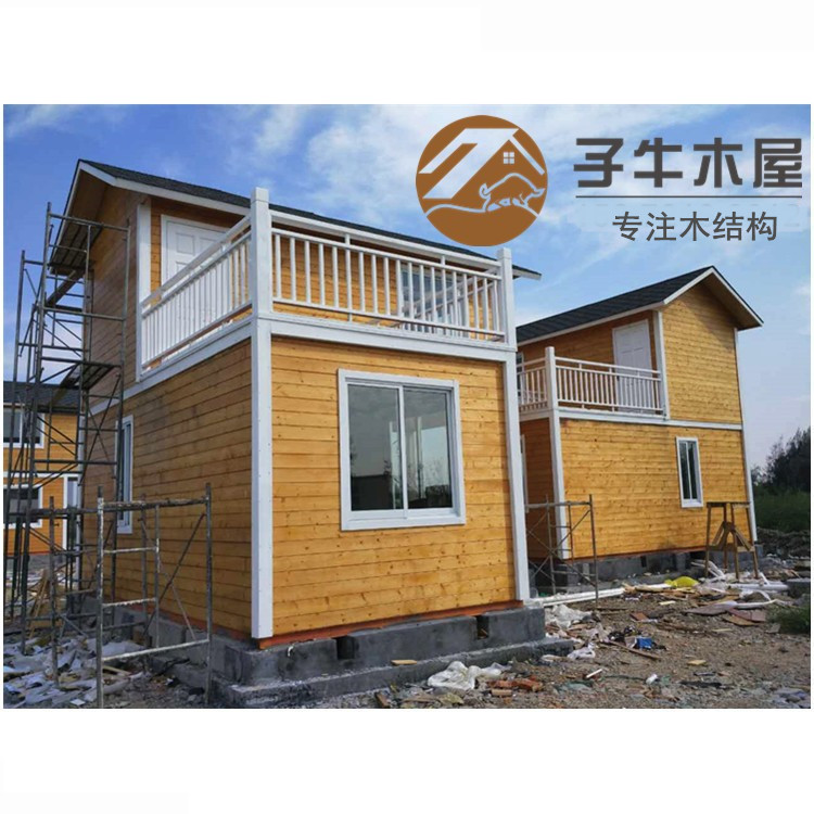 网红可移动两层轻钢小木屋成品