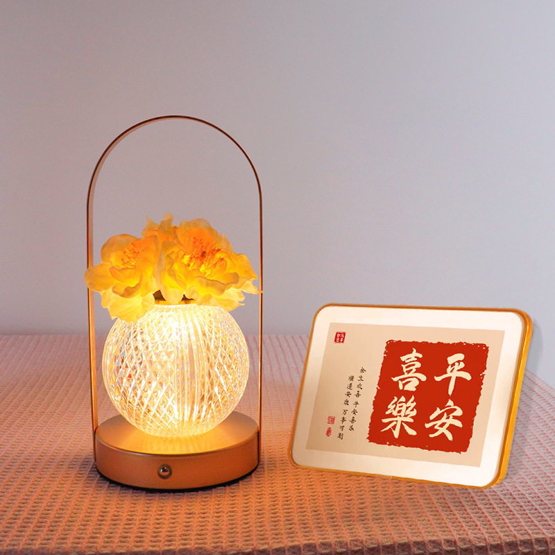 LED康乃馨手提氛围小夜灯
