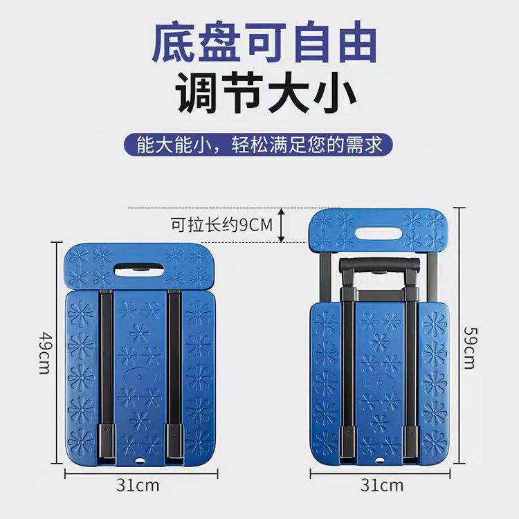 折叠手推车拉货小拉车仓库拖车便携四轮静音购物小推车搬运平板车