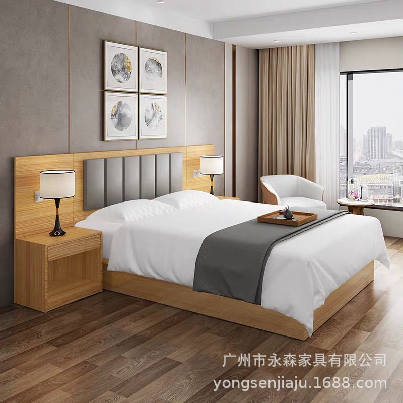 快捷酒店宾馆家具标间全套1.2简约现代公寓式单人大床1.5米出租房