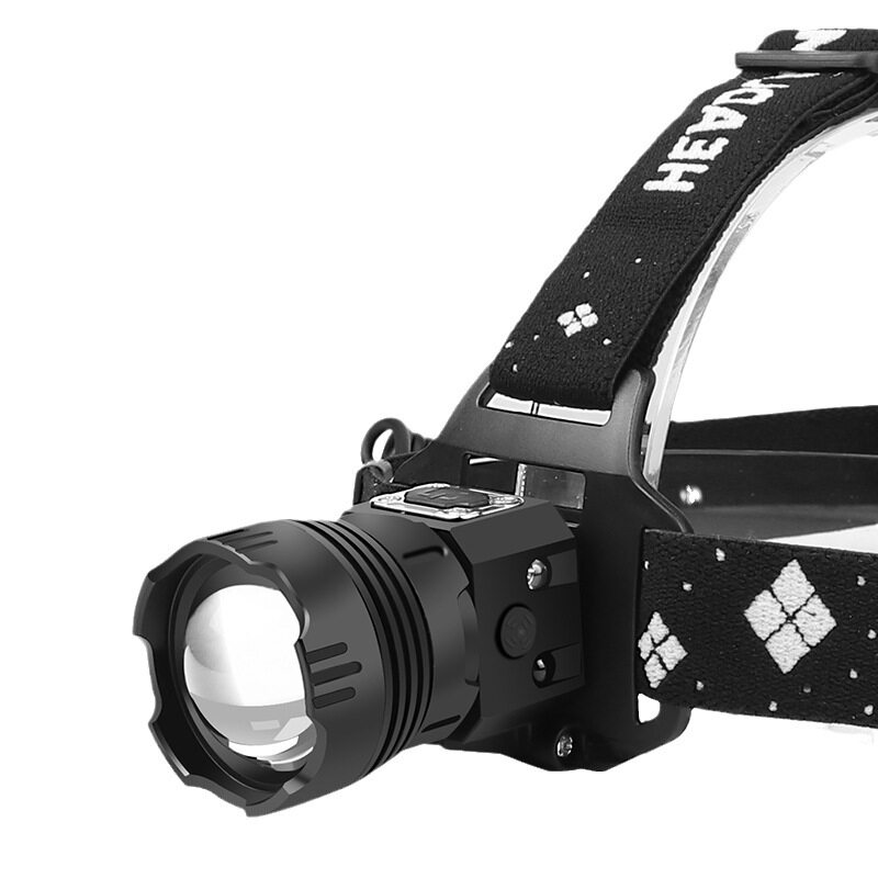 XHP99 强光LED感应头灯 USB充电头戴式 内置电池长按关机伸缩变焦