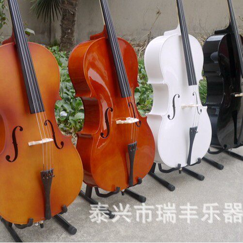 亮光哑光白色黑色大提琴初学者儿童成人练习大提琴彩色大提琴
